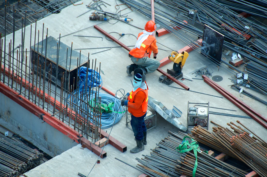 Illustrative construction scene